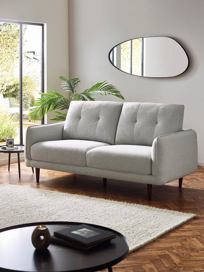 Remy 3 Seater Light Grey Fabric Sofa – Julian Bowen, view 10