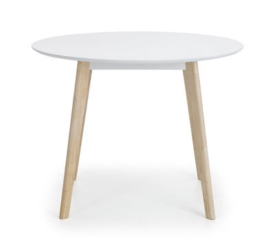Casa White Round Table and 4 White Casa Chairs