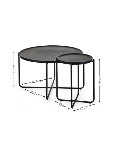 Sagrada Round Black Coffee and Lamp Table Set – Julian Bowen, view 5