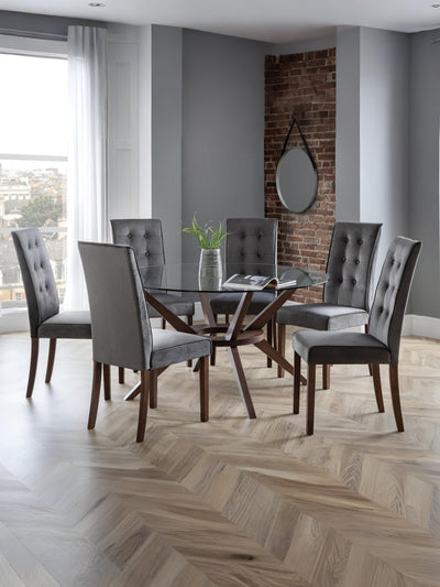 Chelsea 140cm Round Table and 6 Madrid Chairs