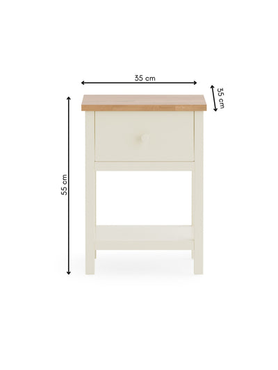 Coxmoor 1 Drawer - Ivory and Oak – Julian Bowen, view 3
