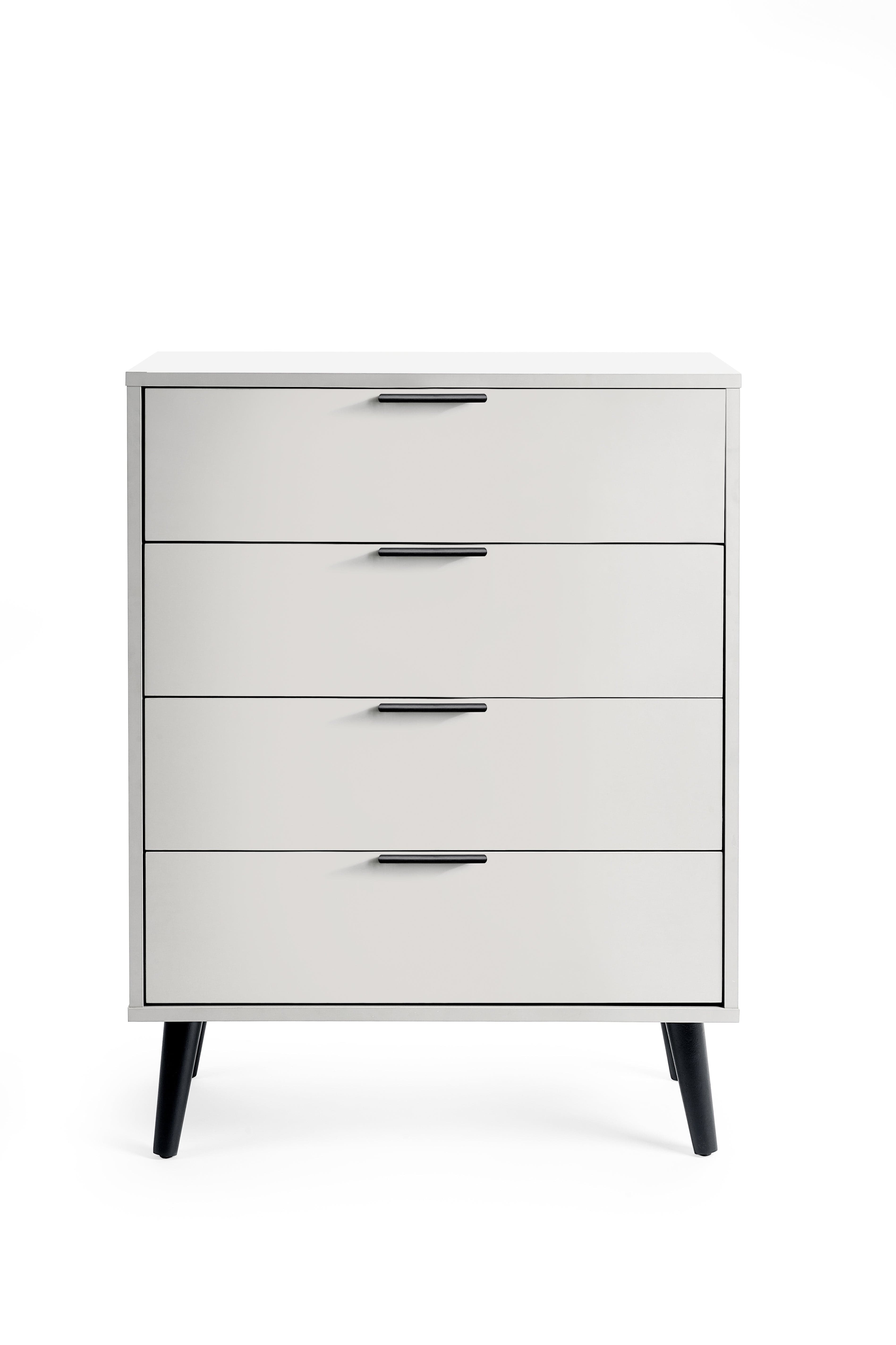Alba 4 Drawer Wide Chest - Silk Grey – Julian Bowen, view 3