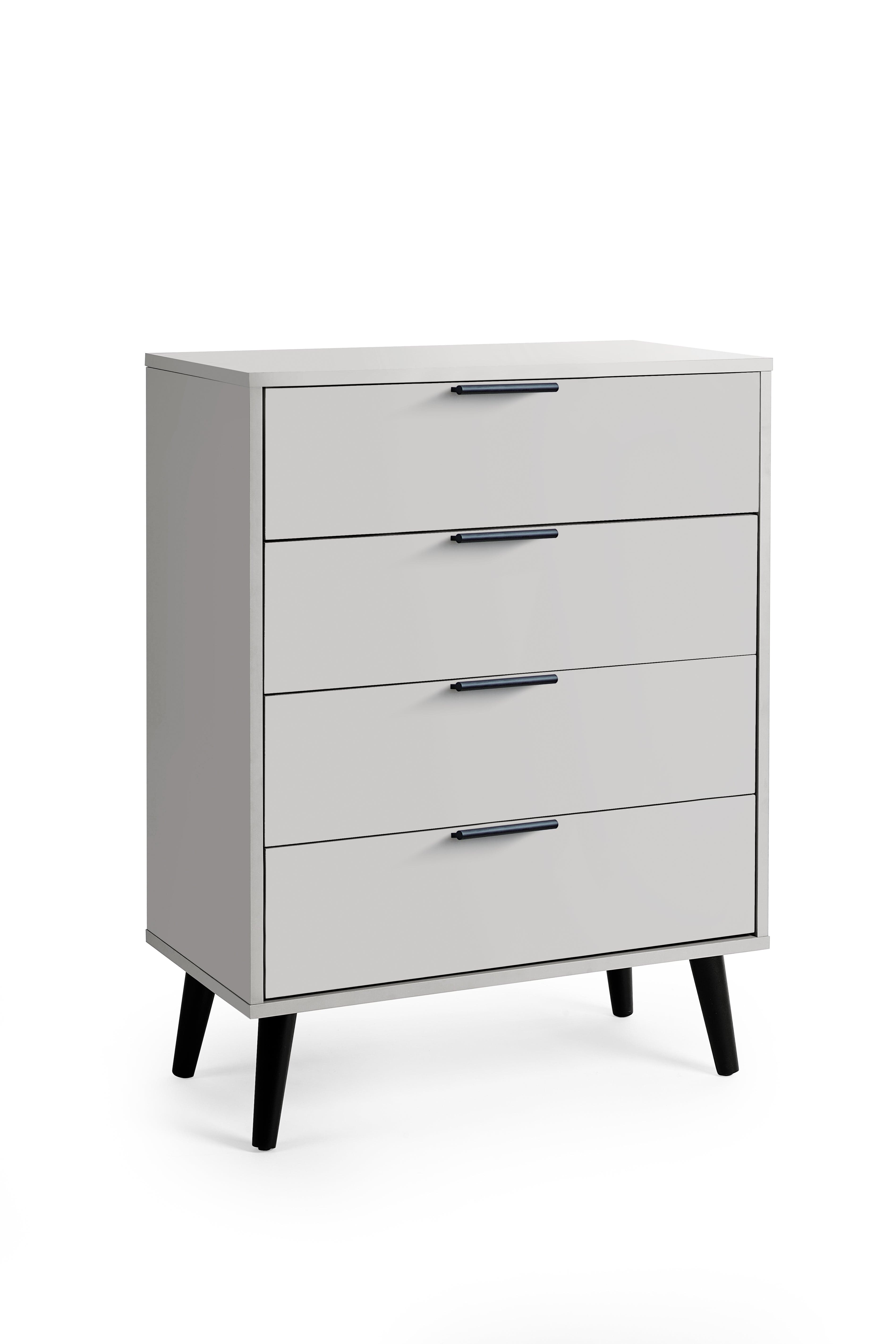 Alba 4 Drawer Wide Chest - Silk Grey – Julian Bowen