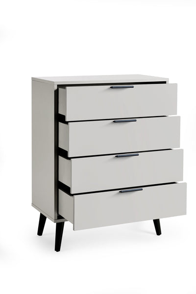 Alba 4 Drawer Wide Chest - Silk Grey – Julian Bowen, view 2