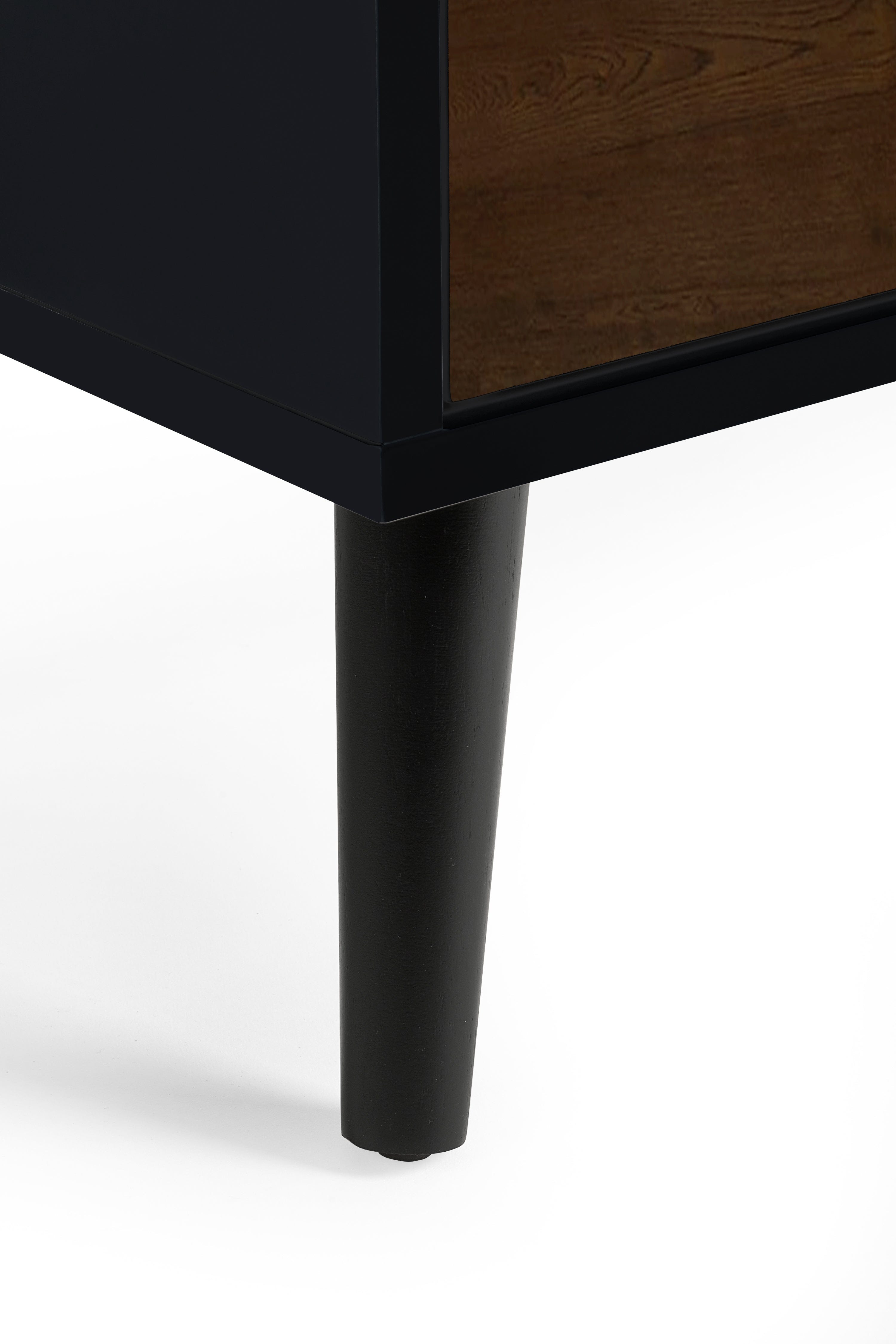 Alba 4 Drawer Wide Chest - Walnut/Black – Julian Bowen, view 4