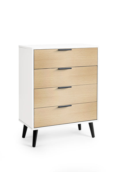 Alba 4 Drawer Wide Chest - White/Oak – Julian Bowen