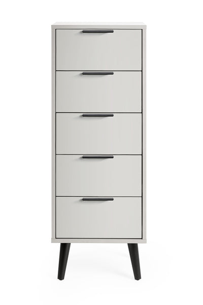 Alba 5 Drawer Narrow Chest - Silk Grey – Julian Bowen, view 3