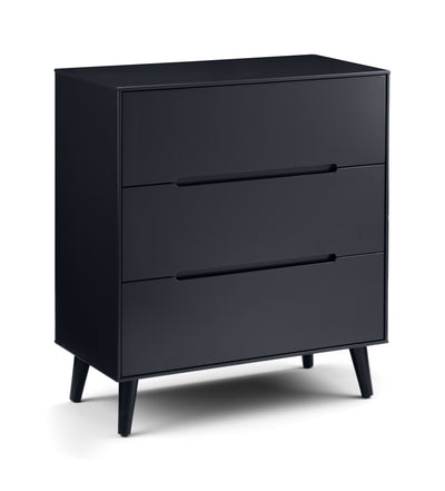 Alicia 3 Drawer Chest - Anthracite – Julian Bowen