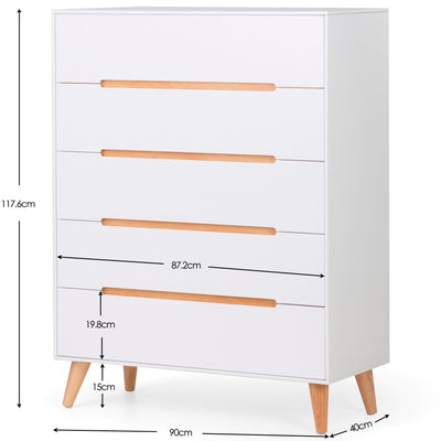 Alicia 5 Drawer Chest – Julian Bowen, view 3