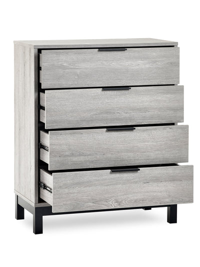 Bali 4 Drawer Chest - Grey Oak – Julian Bowen, view 2