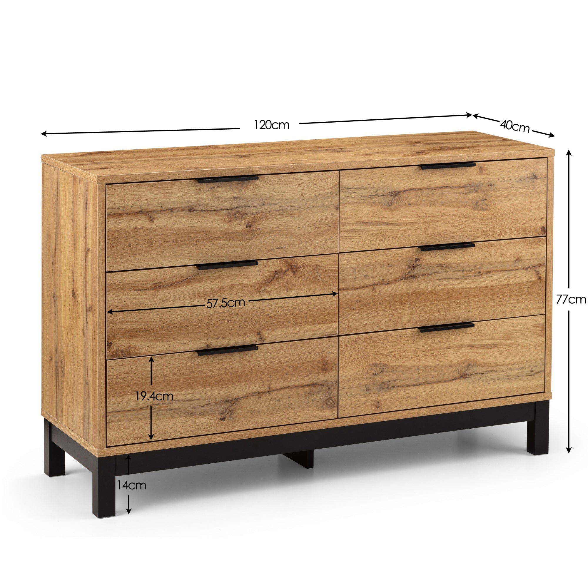 Bali 6 Drawer Wide Chest – Julian Bowen, view 2