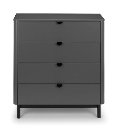 Chloe 4 Drawer Chest - Storm Grey/Black – Julian Bowen, view 3