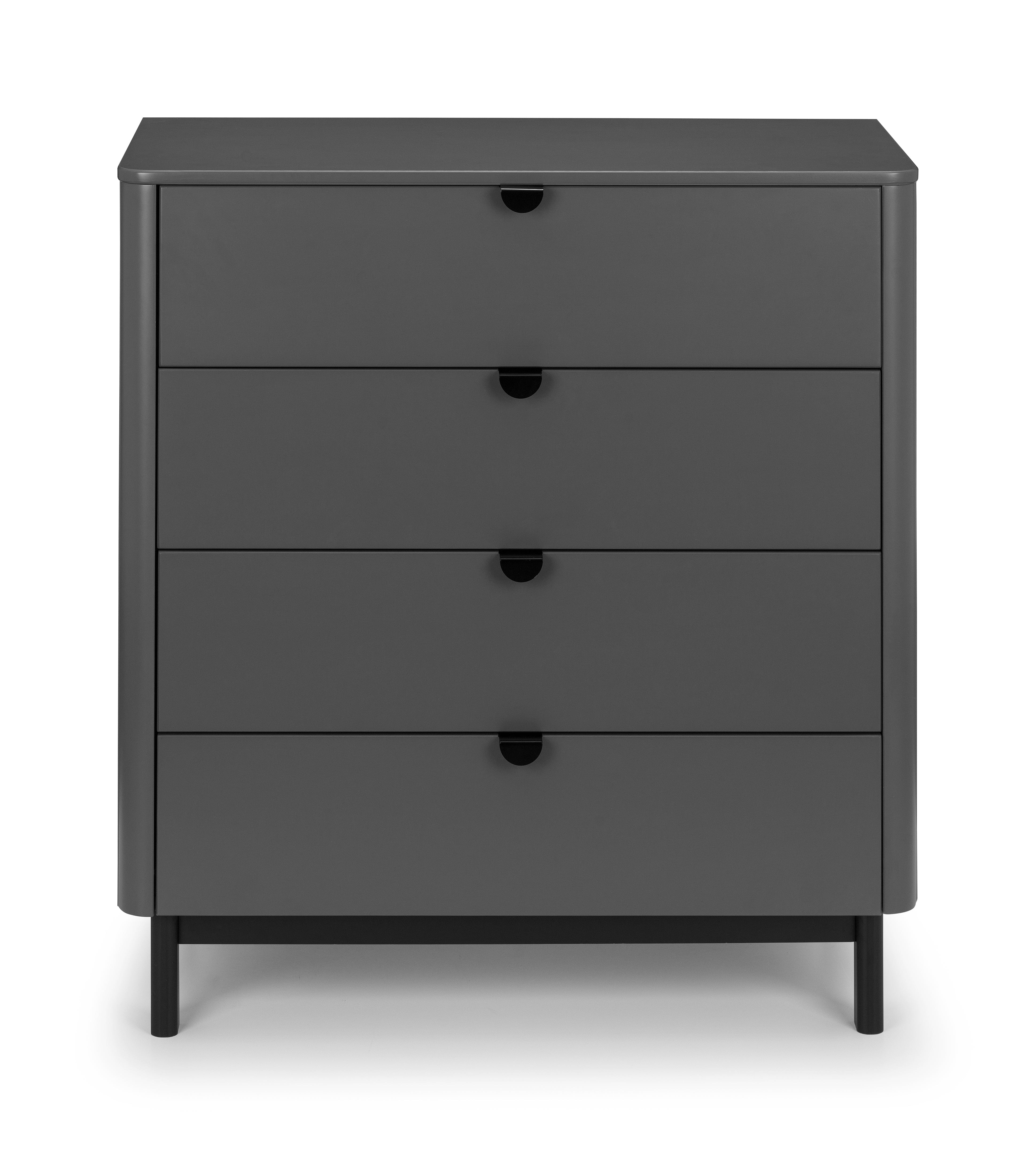 Chloe 4 Drawer Chest - Storm Grey/Black – Julian Bowen, view 3