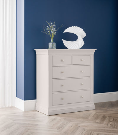 Clermont 3+2 Drawer Chest - Light Grey – Julian Bowen, view 2