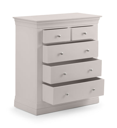 Clermont 3+2 Drawer Chest - Light Grey – Julian Bowen, view 3