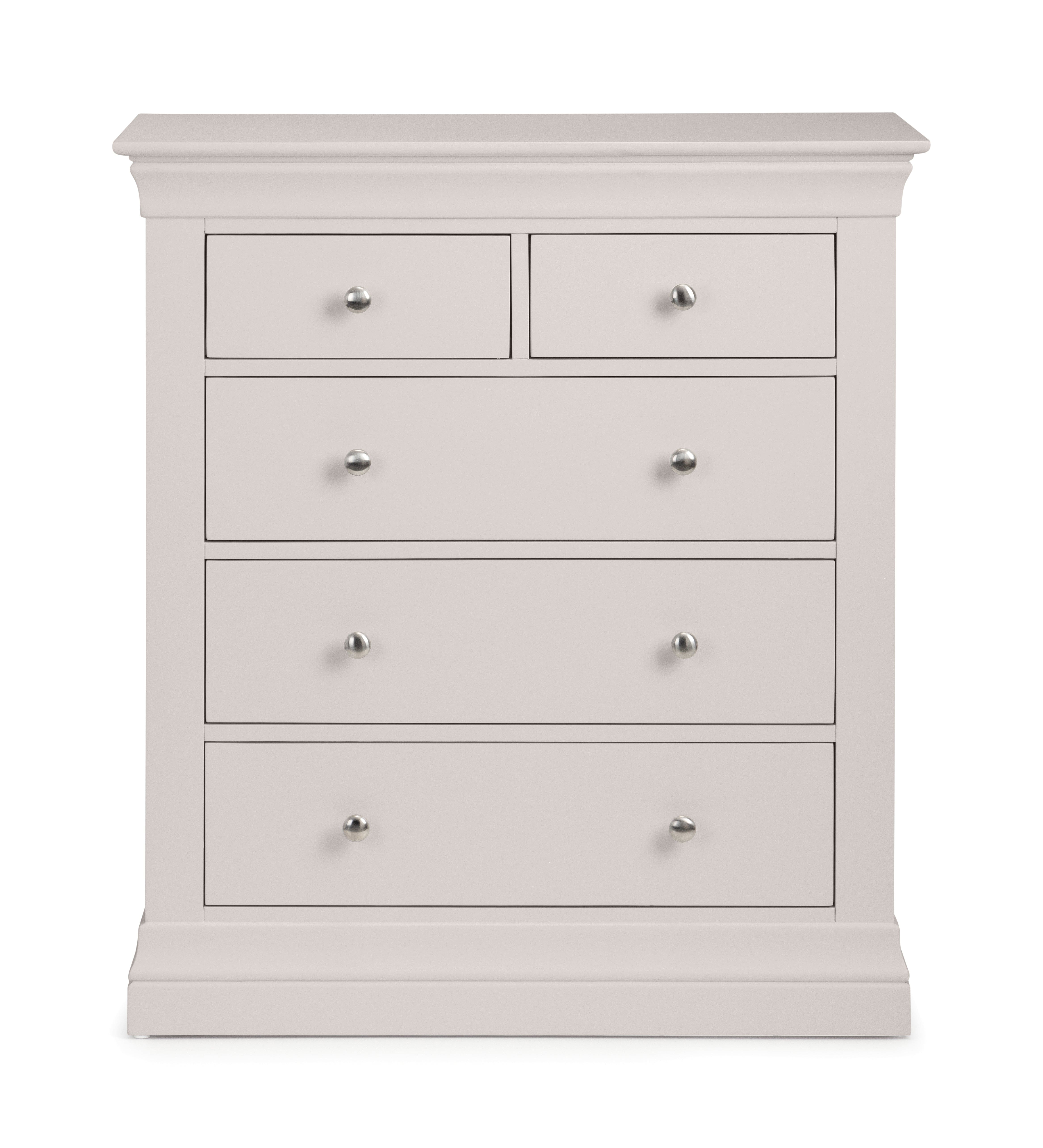 Clermont 3+2 Drawer Chest - Light Grey – Julian Bowen, view 4