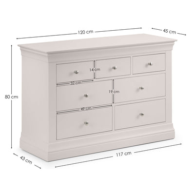 Clermont 4+3 Drawer Chest - Light Grey – Julian Bowen, view 2