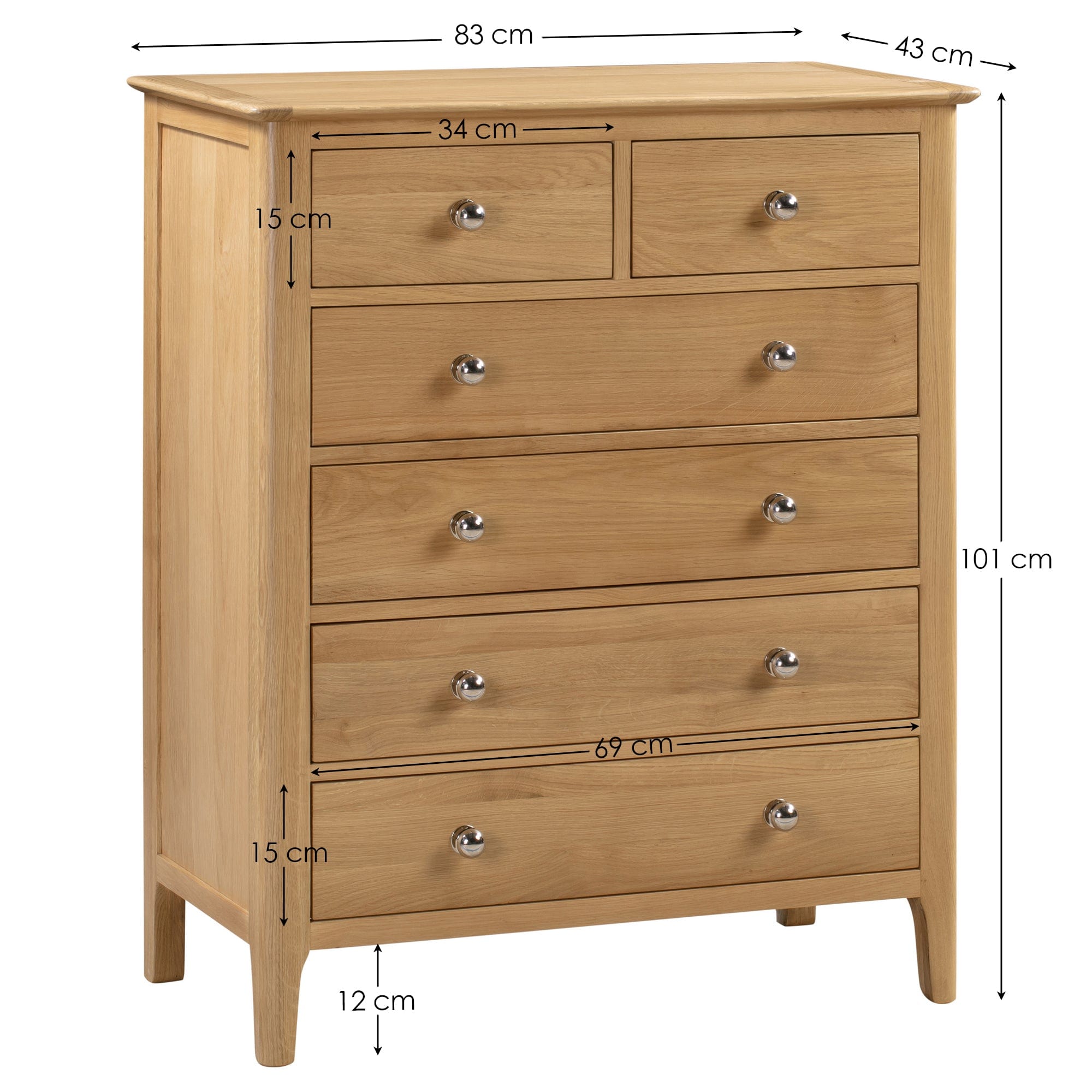 Cotswold 4+2 Drawer Chest – Julian Bowen, view 3