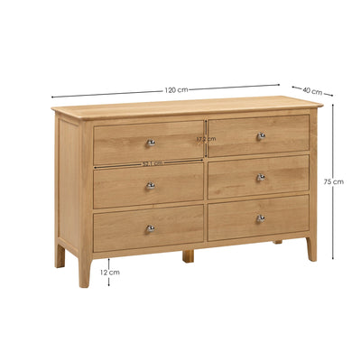 Cotswold 6 Drawer Wide Chest – Julian Bowen, view 2