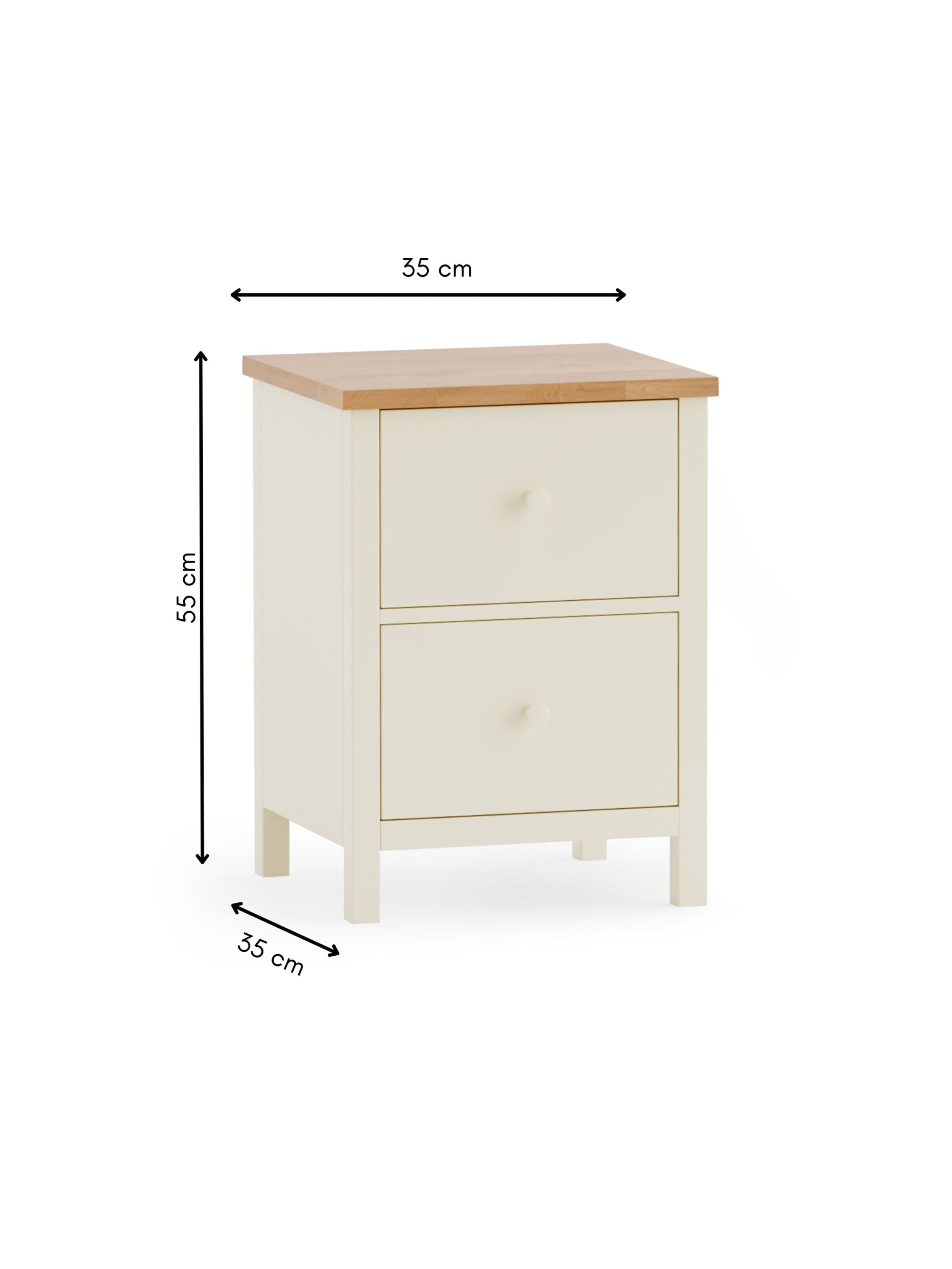 Coxmoor 2 Drawer Bedside - Ivory and Oak – Julian Bowen, view 7
