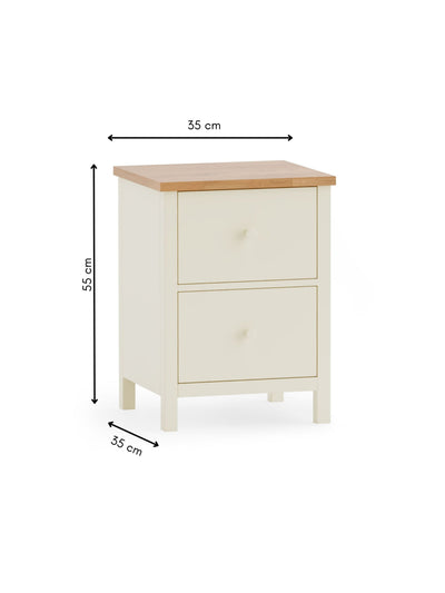Coxmoor 2 Drawer Bedside - Ivory and Oak – Julian Bowen, view 7