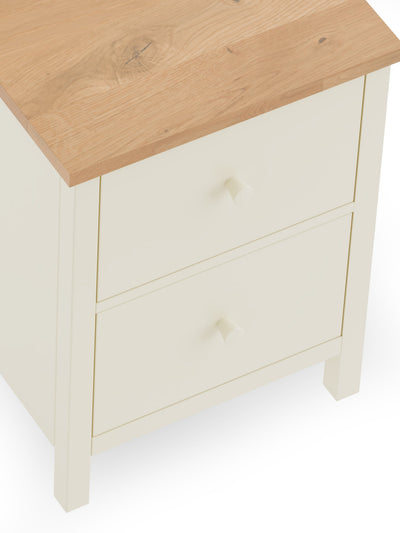 Coxmoor 2 Drawer Bedside - Ivory and Oak – Julian Bowen, view 4