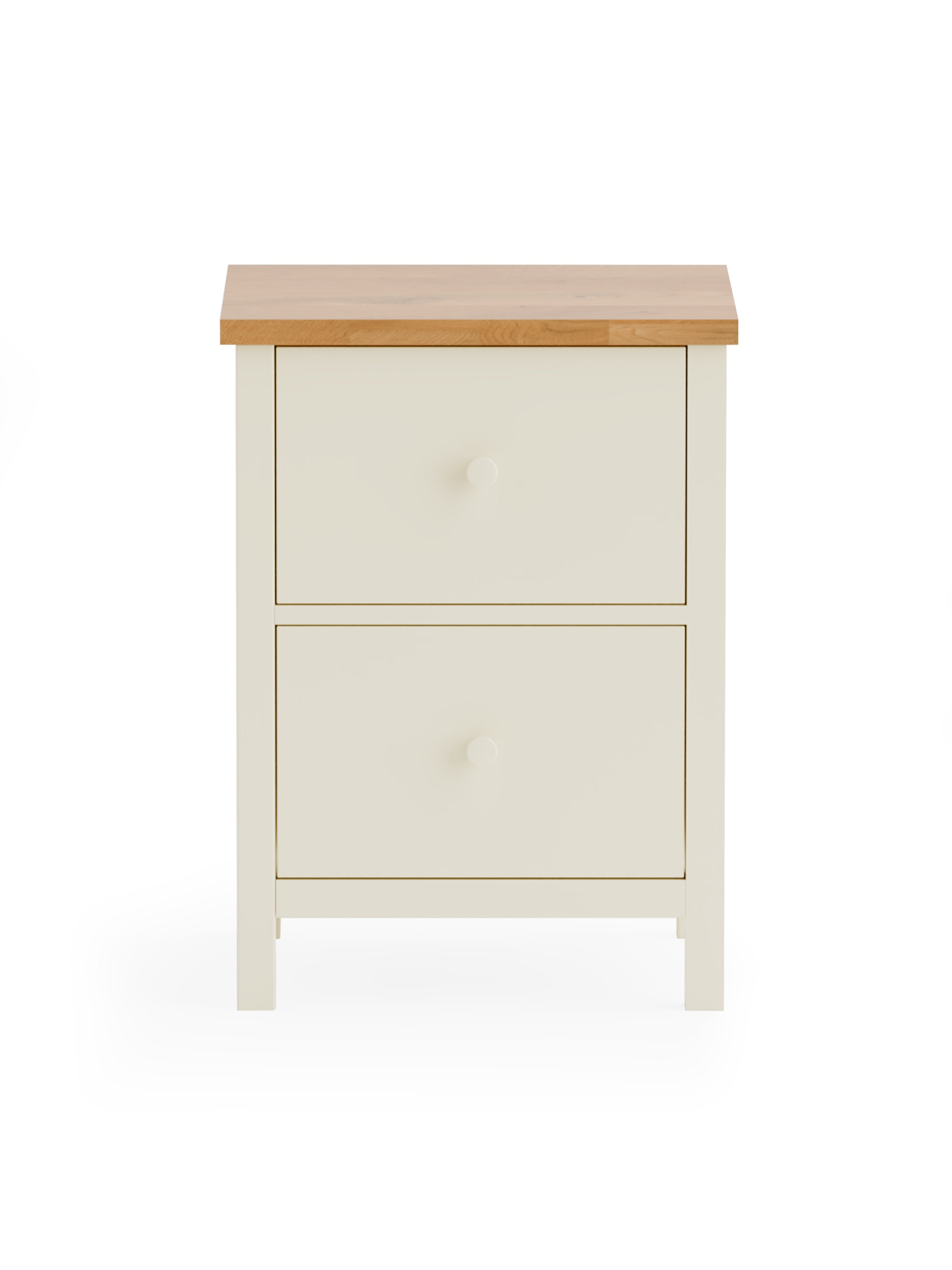 Coxmoor 2 Drawer Bedside - Ivory and Oak – Julian Bowen, view 3