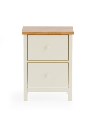 Coxmoor 2 Drawer Bedside - Ivory and Oak – Julian Bowen, view 3