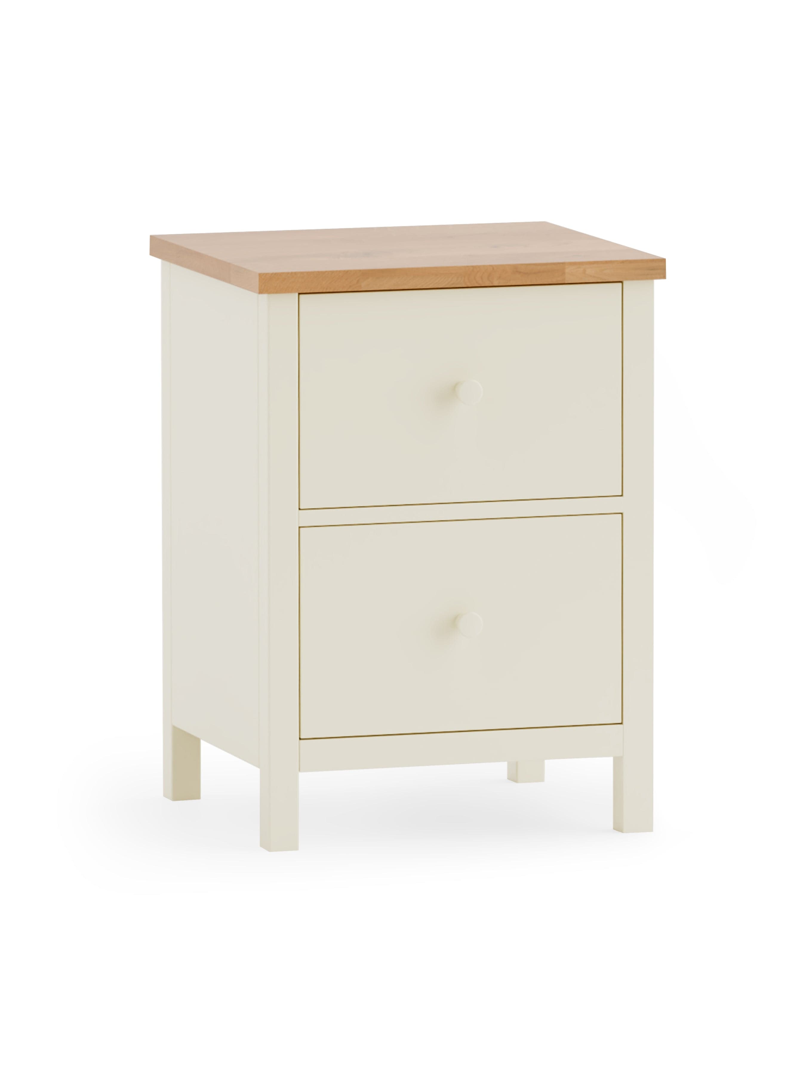Coxmoor 2 Drawer Bedside - Ivory and Oak – Julian Bowen