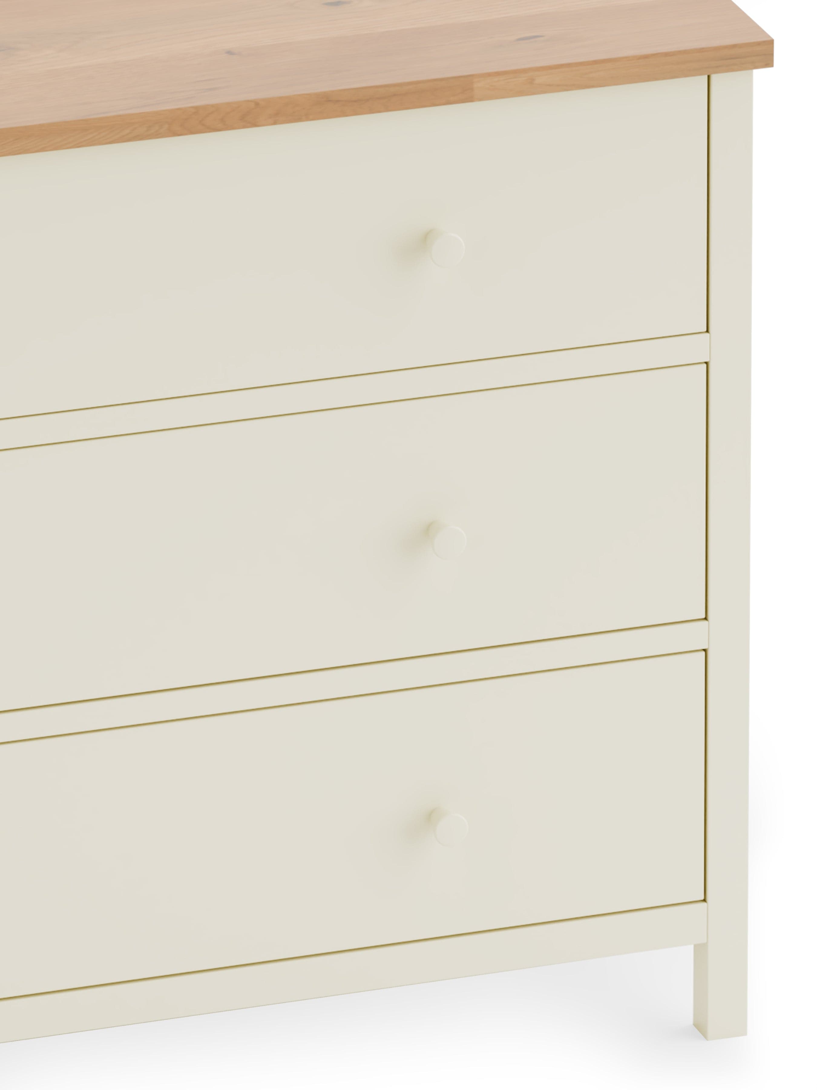 Coxmoor 3 Drawer Chest - Ivory and Oak – Julian Bowen, view 7