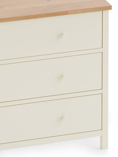 Coxmoor 3 Drawer Chest - Ivory and Oak – Julian Bowen, view 7
