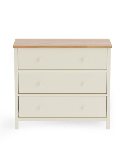 Coxmoor 3 Drawer Chest - Ivory and Oak – Julian Bowen, view 4