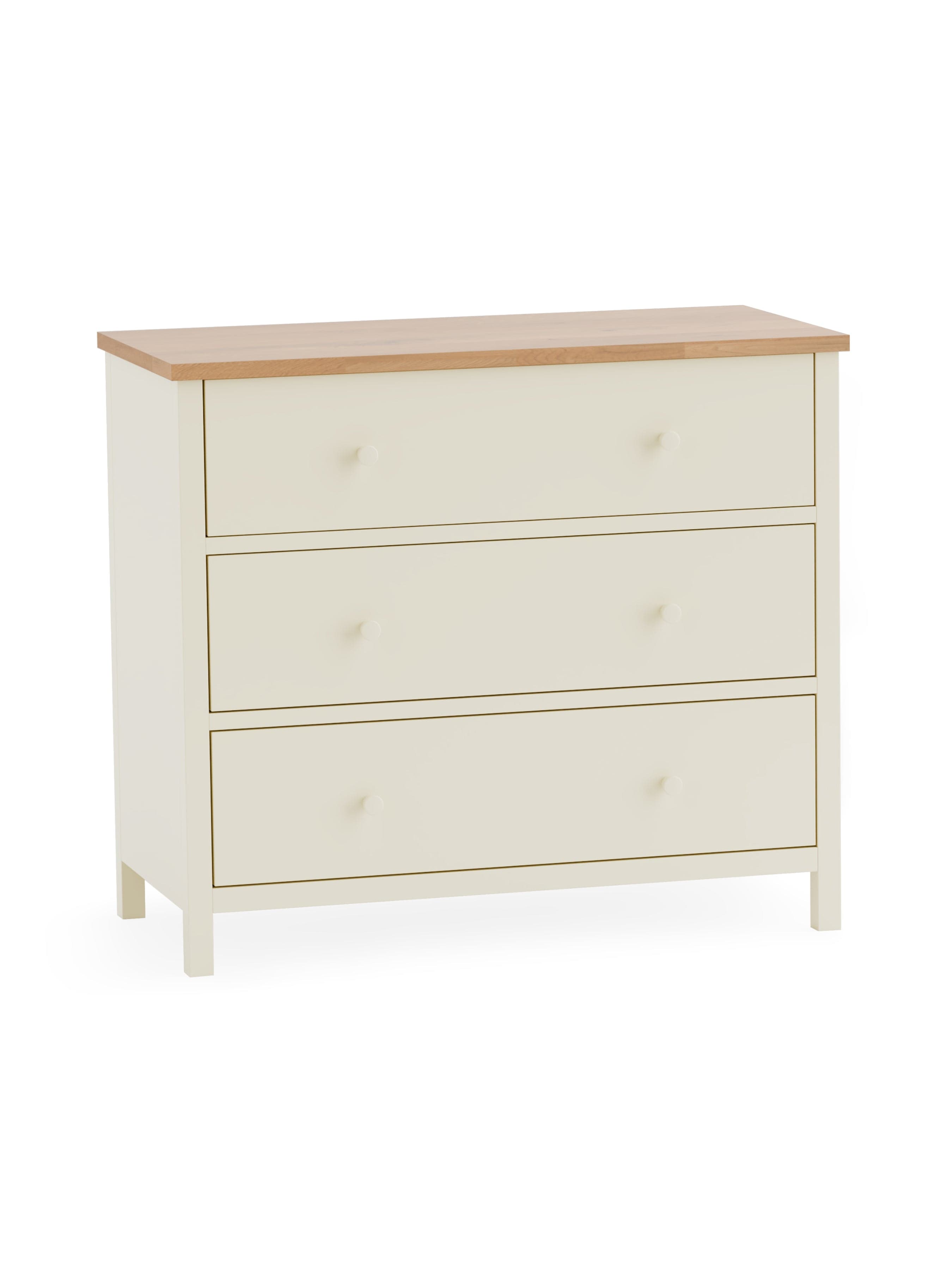 Coxmoor 3 Drawer Chest - Ivory and Oak – Julian Bowen