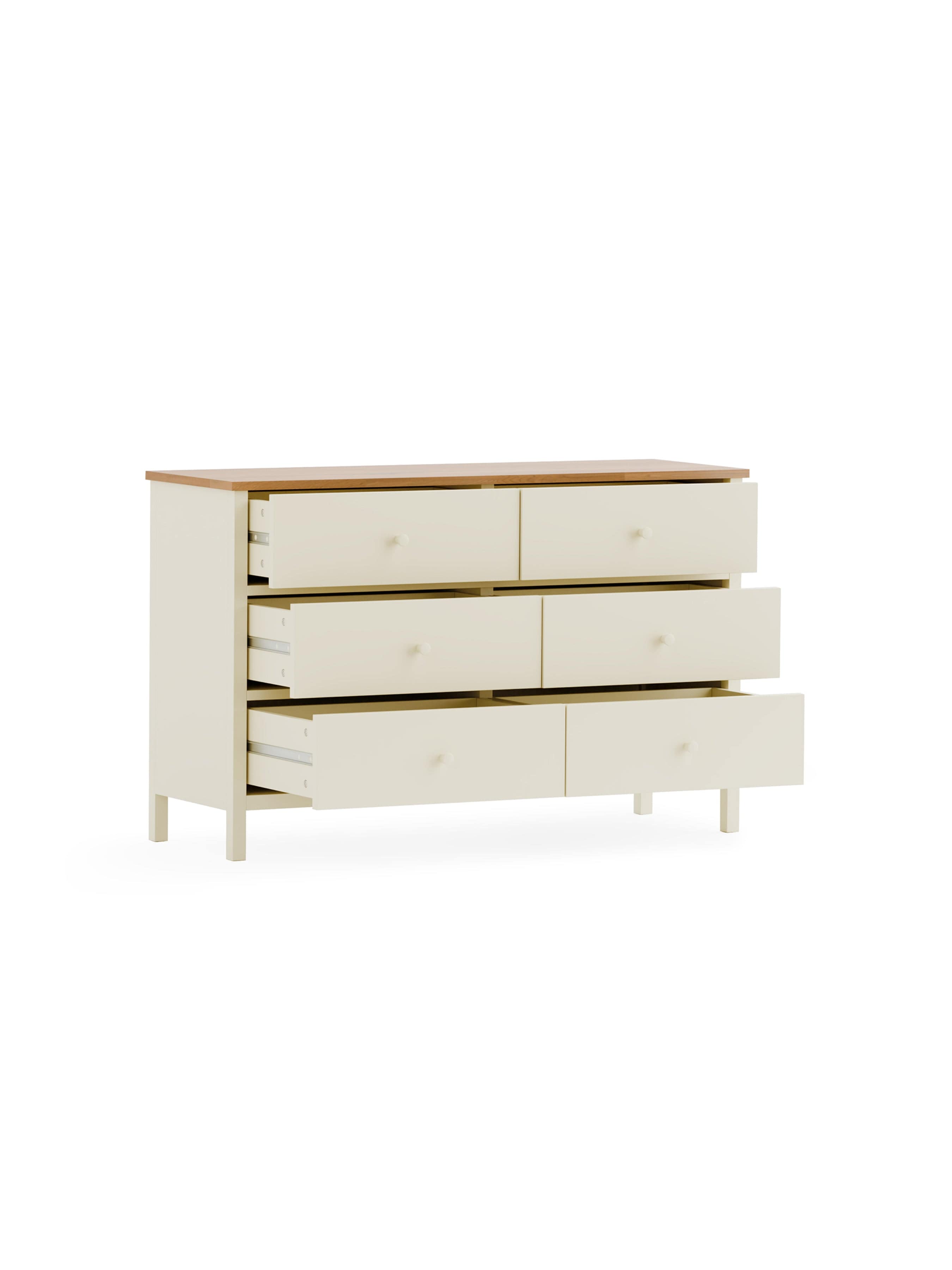 Coxmoor 6 Drawer Chest - Ivory and Oak – Julian Bowen, view 4