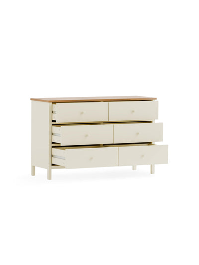 Coxmoor 6 Drawer Chest - Ivory and Oak – Julian Bowen, view 4