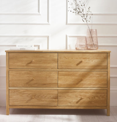 Coxmoor 6 Drawer Chest - Oak – Julian Bowen, view 6