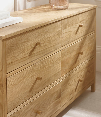 Coxmoor 6 Drawer Chest - Oak – Julian Bowen, view 7