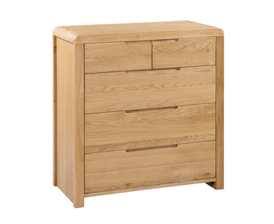 Curve Oak 3+2 Drawer Chest – Julian Bowen