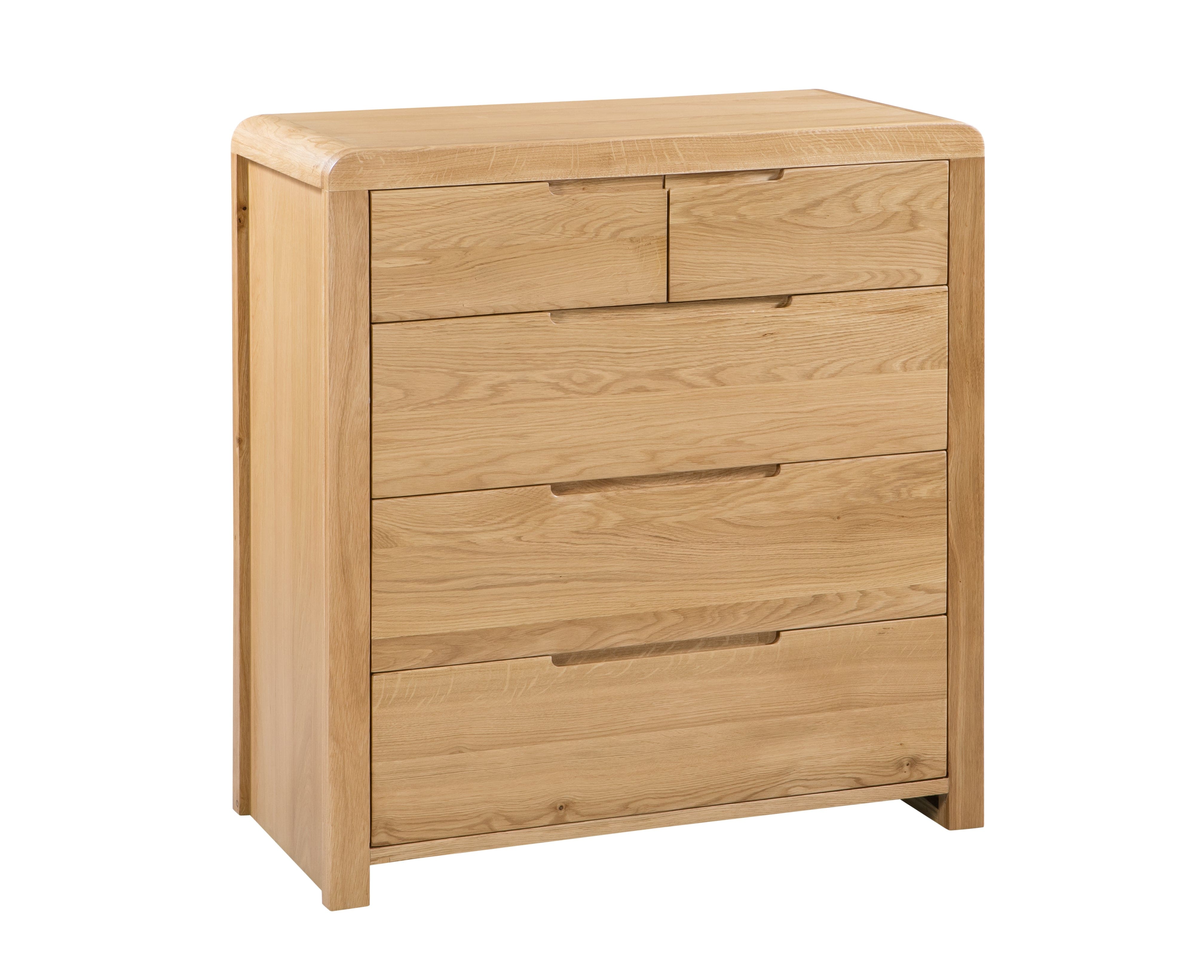 Curve Oak 3+2 Drawer Chest – Julian Bowen
