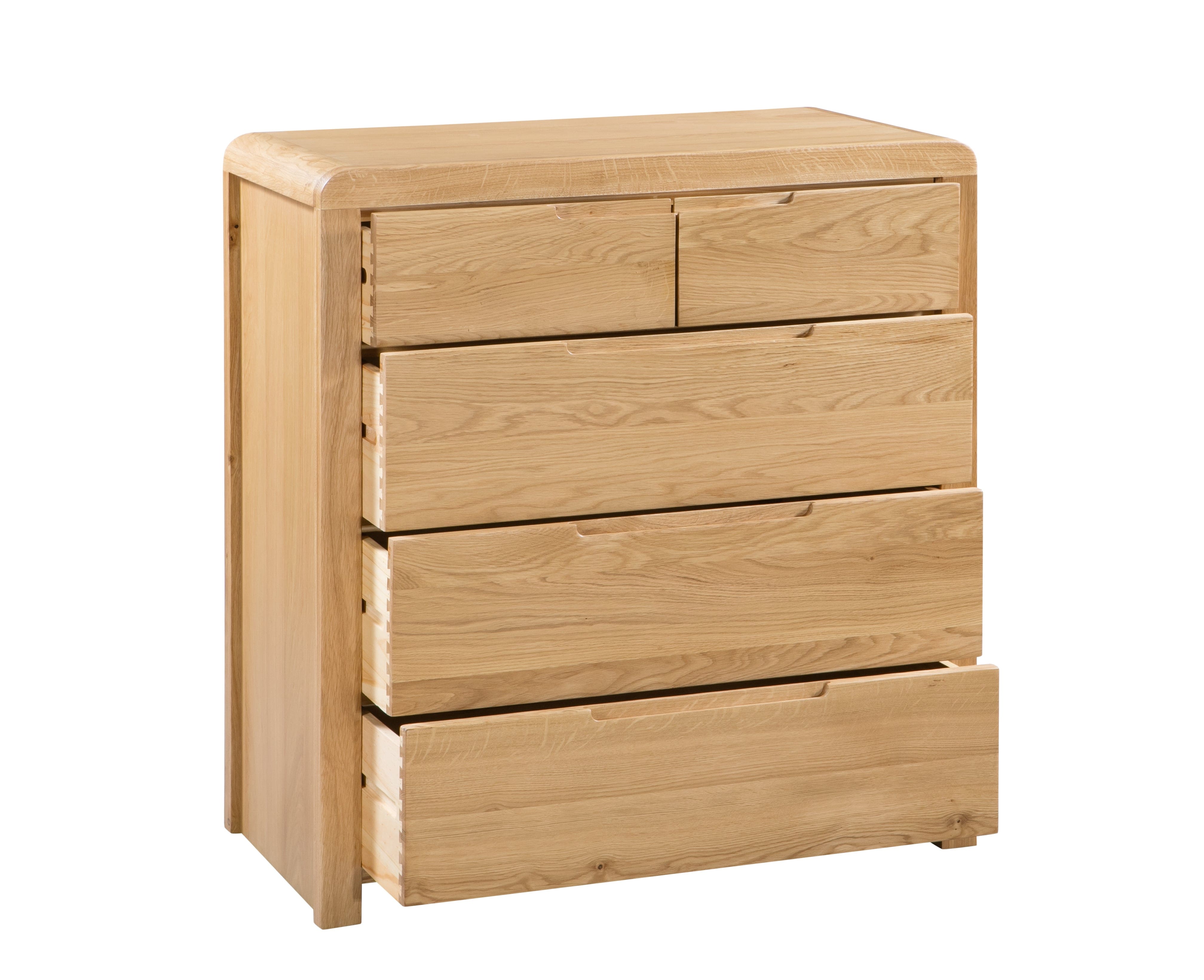 Curve Oak 3+2 Drawer Chest – Julian Bowen, view 2