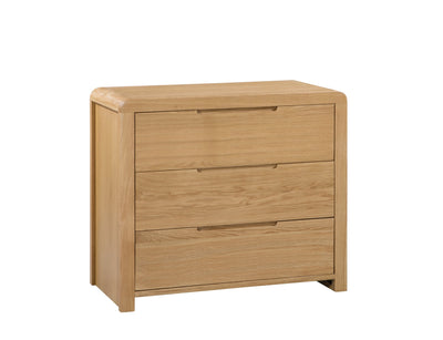 Curve Oak 3 Drawer Chest – Julian Bowen