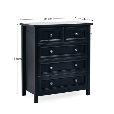 Maine 3+2 Drawer Chest - Anthracite – Julian Bowen, view 9
