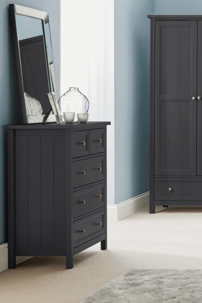 Maine 3+2 Drawer Chest - Anthracite – Julian Bowen, view 2