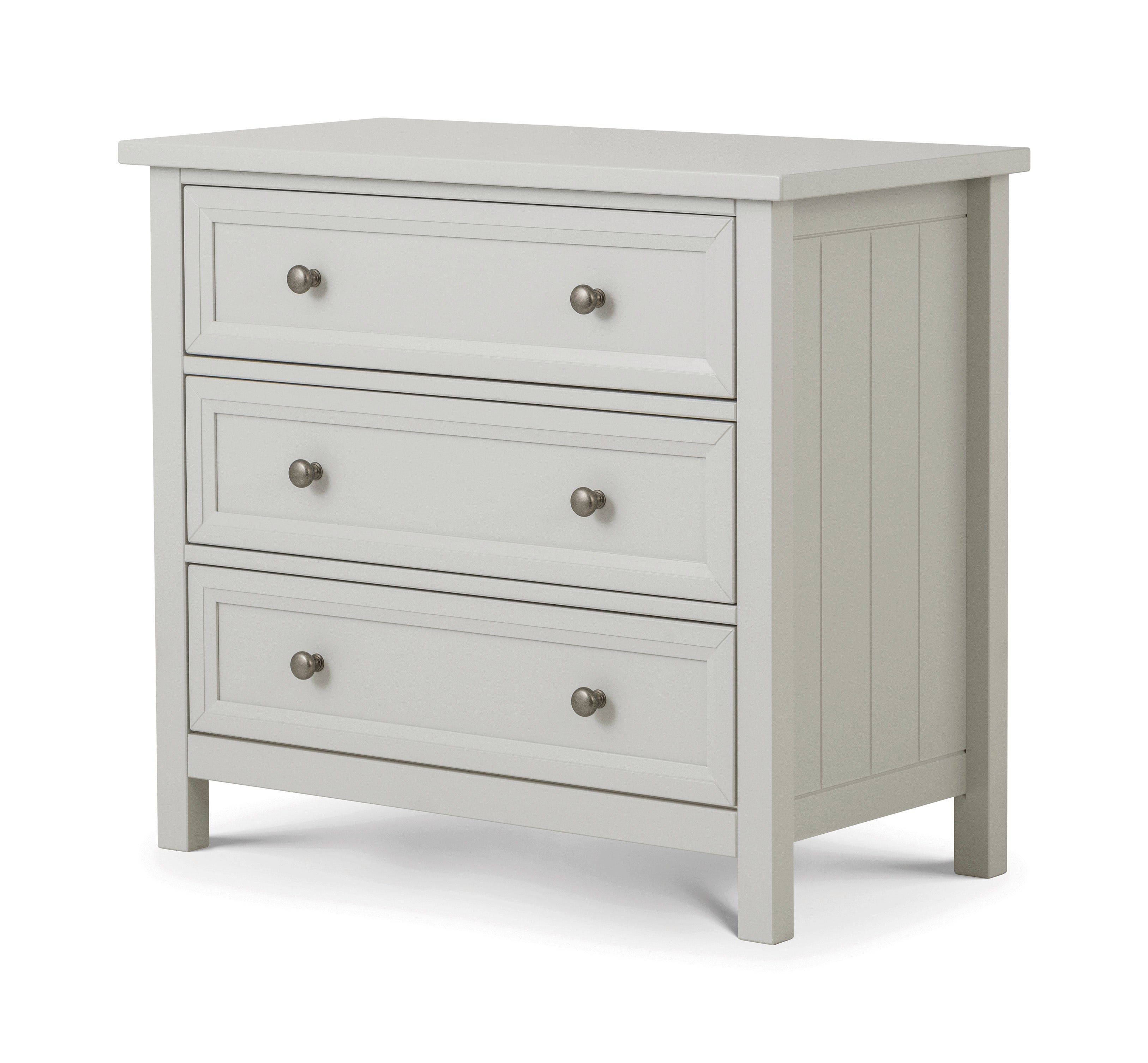 Maine 3 Drawer Chest- Dove Grey – Julian Bowen