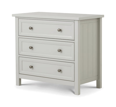 Maine 3 Drawer Chest- Dove Grey – Julian Bowen