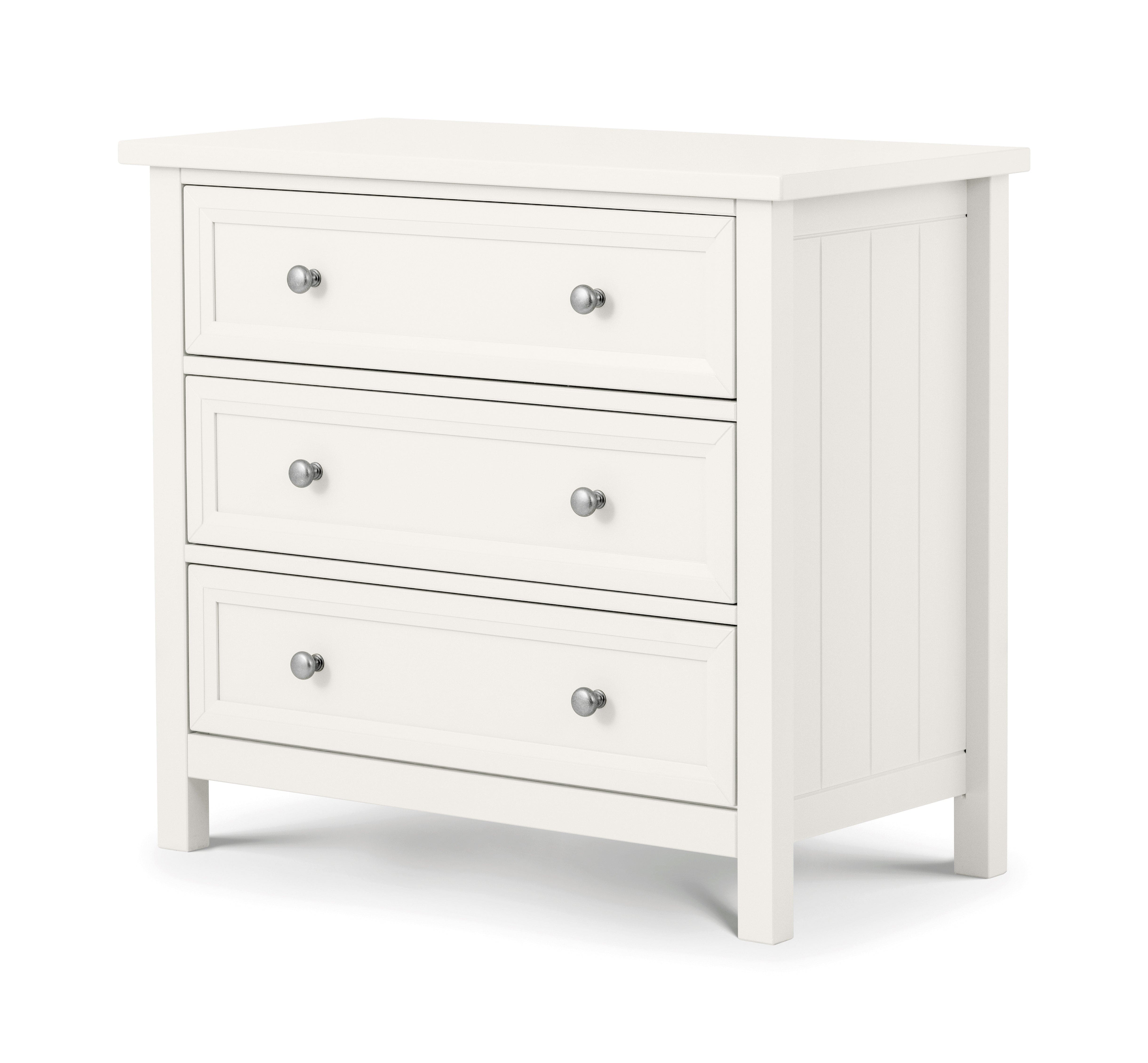 Maine 3 Drawer Chest - Surf White – Julian Bowen