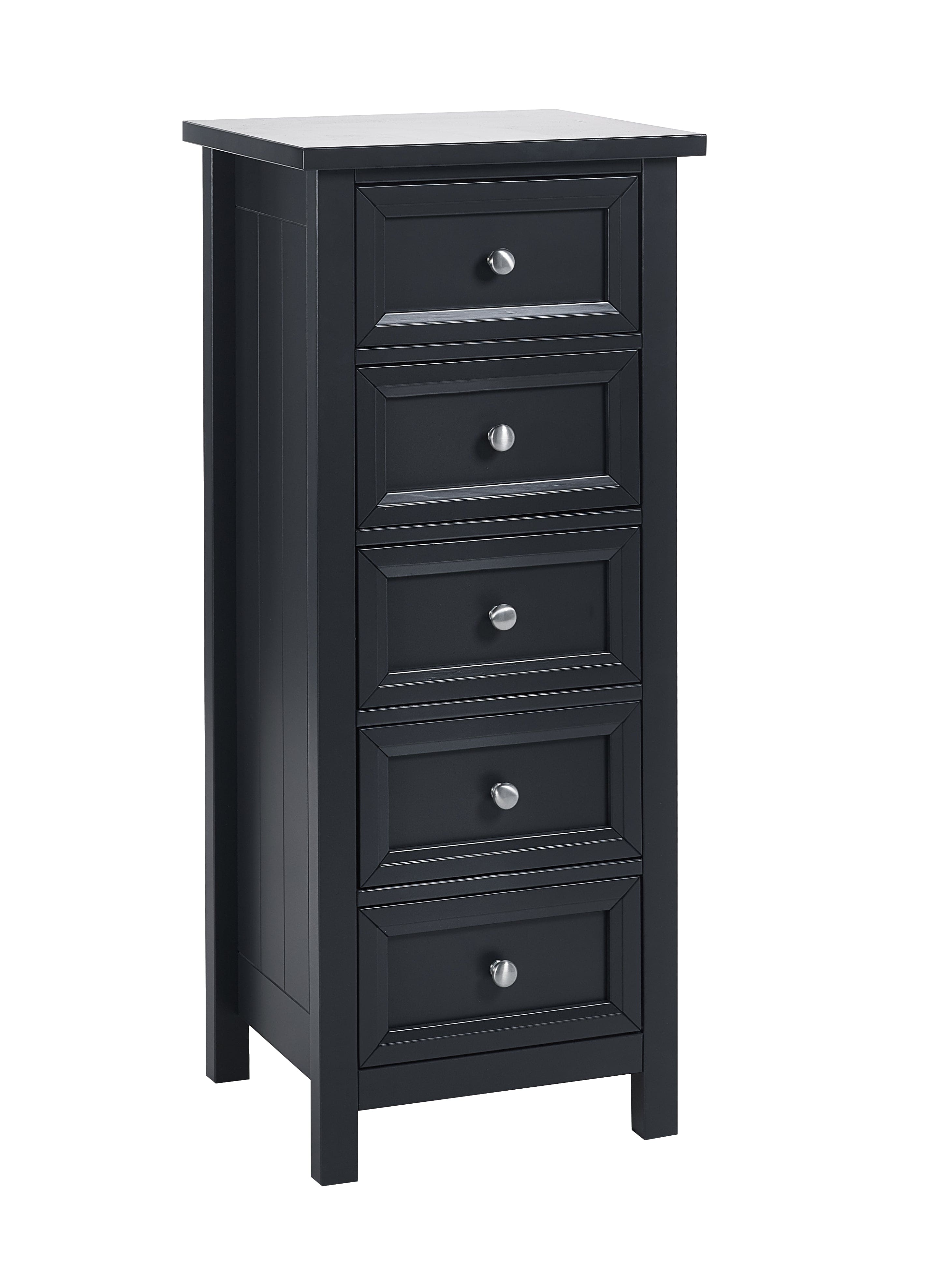 Maine 5 Drawer Tall Chest - Anthracite – Julian Bowen
