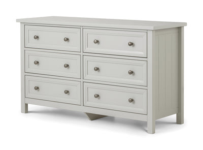 Maine 6 Drawer Wide Chest- Dove Grey – Julian Bowen