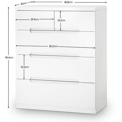 Manhattan 3+2 Drawer Chest – Julian Bowen, view 3