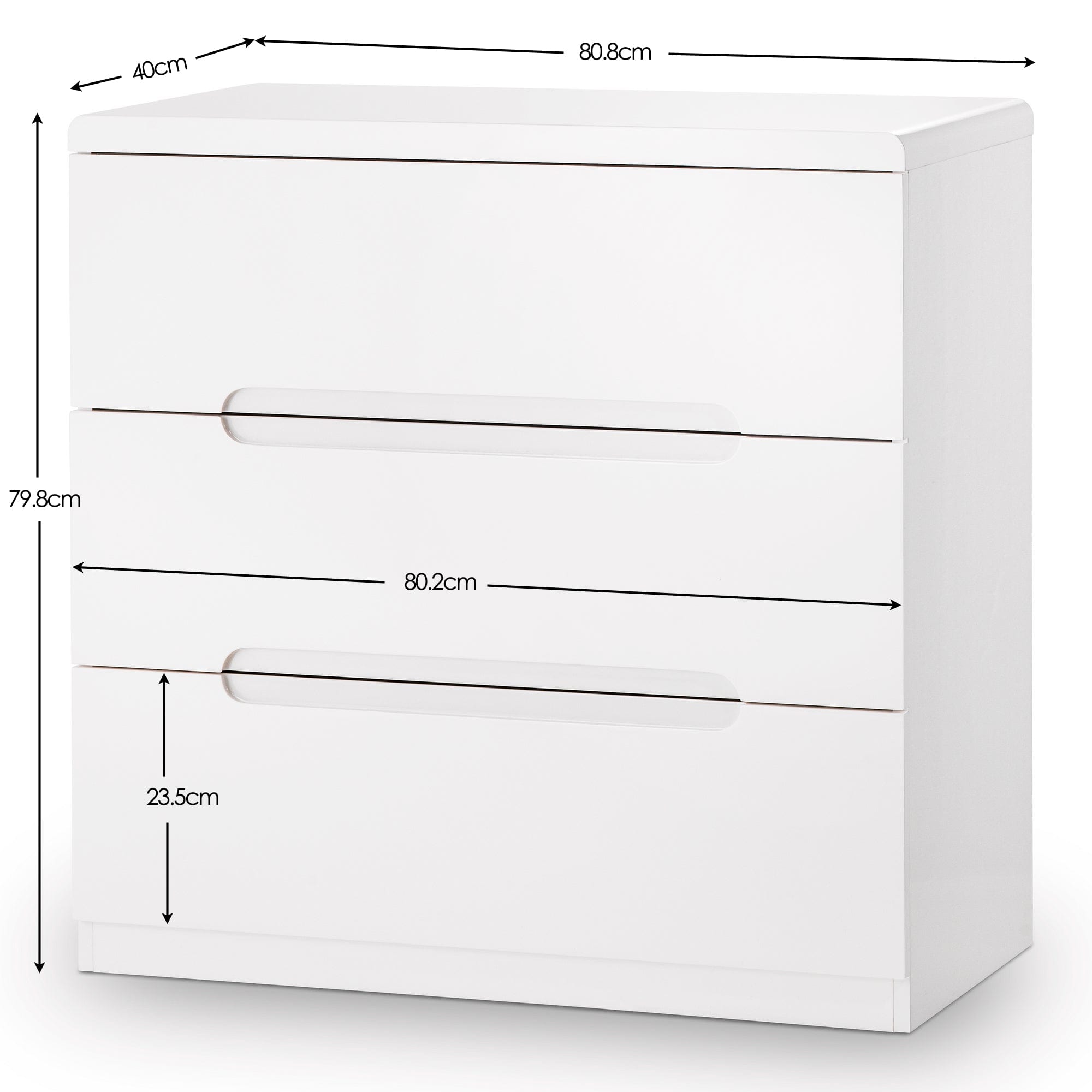 Manhattan 3 Drawer Chest – Julian Bowen, view 2